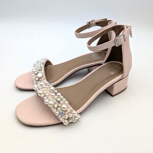 DV by Dolce Vita Gavon Block Heel Sandals Back Zip Girls' Blush Size US4